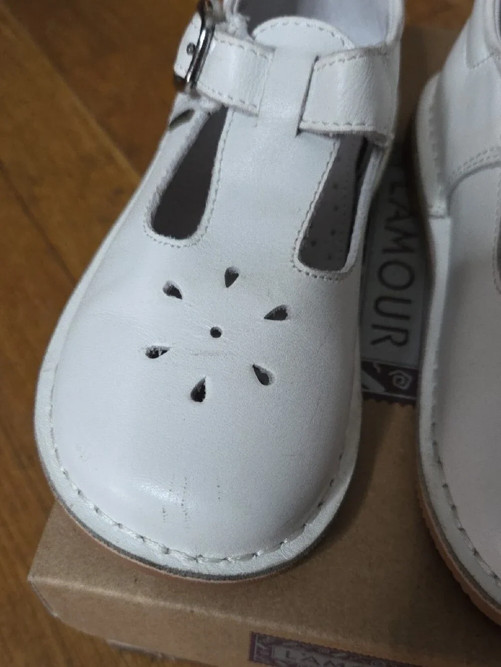 L'Amour | Classic White Girls' Mary Jane Leather Shoes
